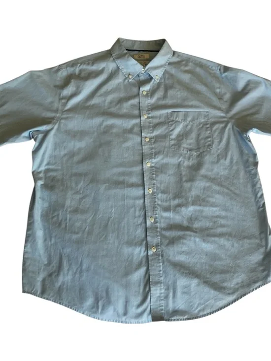 🔥Croft & Barrow Men’s Light Blue Casual Button-Down Short Sleeve Shirt- Size XL - Picture 5 of 11